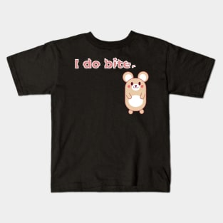 I do bite. cute 2 (White frame) Kids T-Shirt